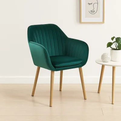 Butaca  Sitial Poltrona Diamante Terciopelo Acolchado Verde Klik