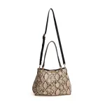 Cartera Grande Dos Asas Animal Print Off White