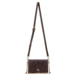 Cartera Bandolera Mujer Chocolate Con Cadena Gacel