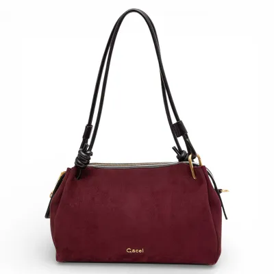 Cartera Dos Asas Mediana Gacel Burdeo Car3445