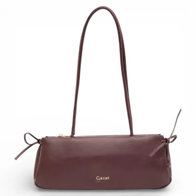 Cartera Gacel Dos Asas Mediana Burdeo Car3460