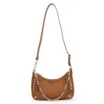 Cartera Mujer Pequeña Camel Con Cadena Bandolera Gacel