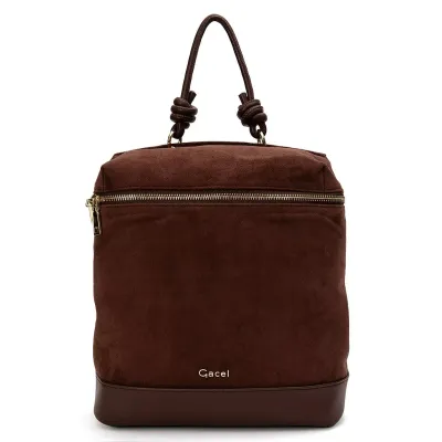 Mochila Cartera Mujer Chocolate Porta Notebook Gacel