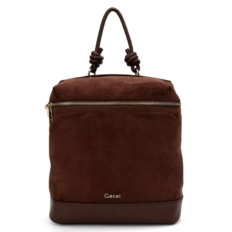 Mochila Cartera Mujer Chocolate Porta Notebook Gacel