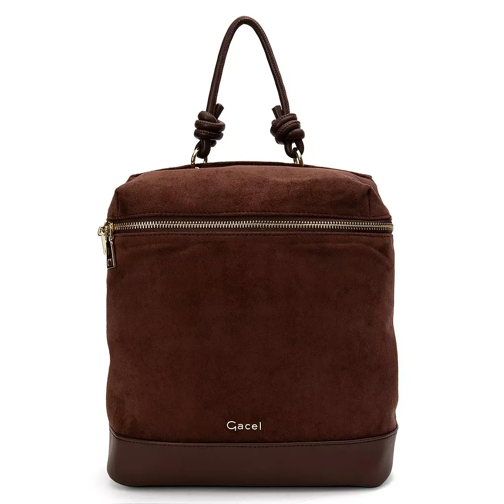 Mochila Cartera Mujer Chocolate Porta Notebook Gacel