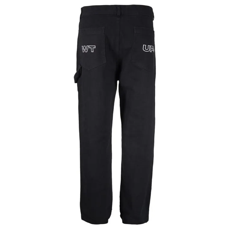 Pantalón Hombre Urbano Negro Costuras Contrastadas Whatup