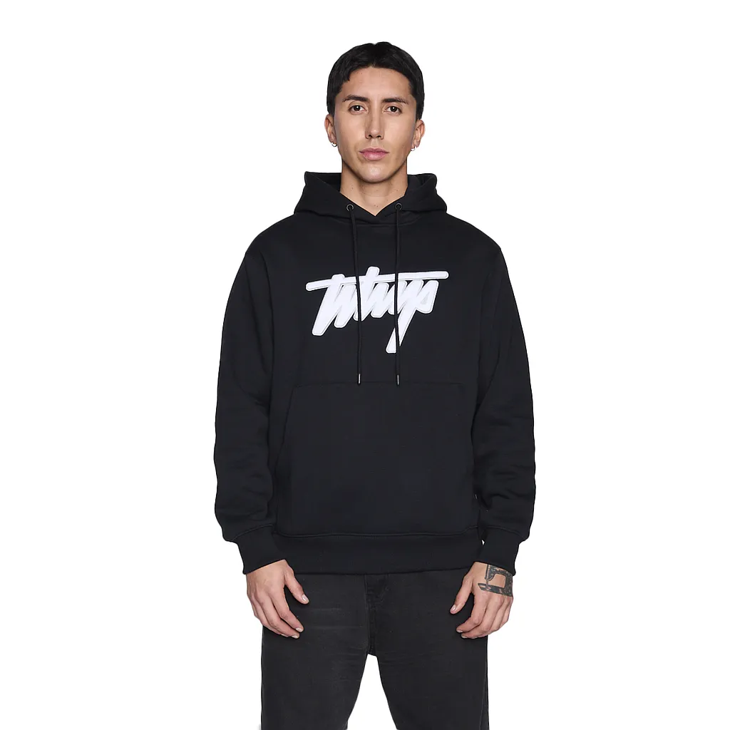 Polerón Hombre Negro Con Capucha Logo Frontal Whatup