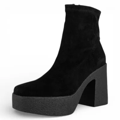 Botin Mujer Taco Alto Plataforma Negra Alquimia