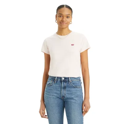 Polera Mujer Perfect Tee Rosado Cuello Redondo Levis