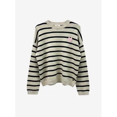 Chaleco Mujer Loose Fit Líneas Beige Il Gioco