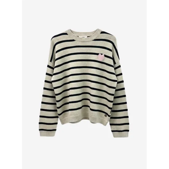 Chaleco Mujer Loose Fit Líneas Beige Il Gioco