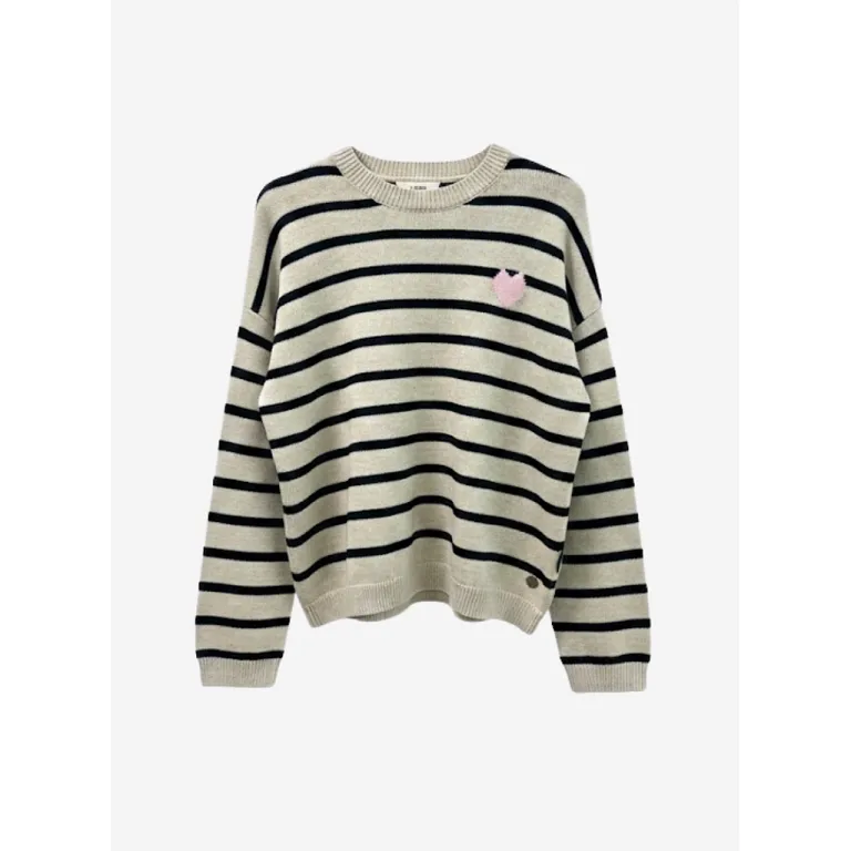 Chaleco Mujer Loose Fit Líneas Beige Il Gioco