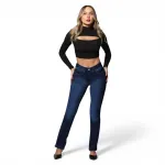 Jeans Mujer Cintura Recto Lily Azul Mohicano