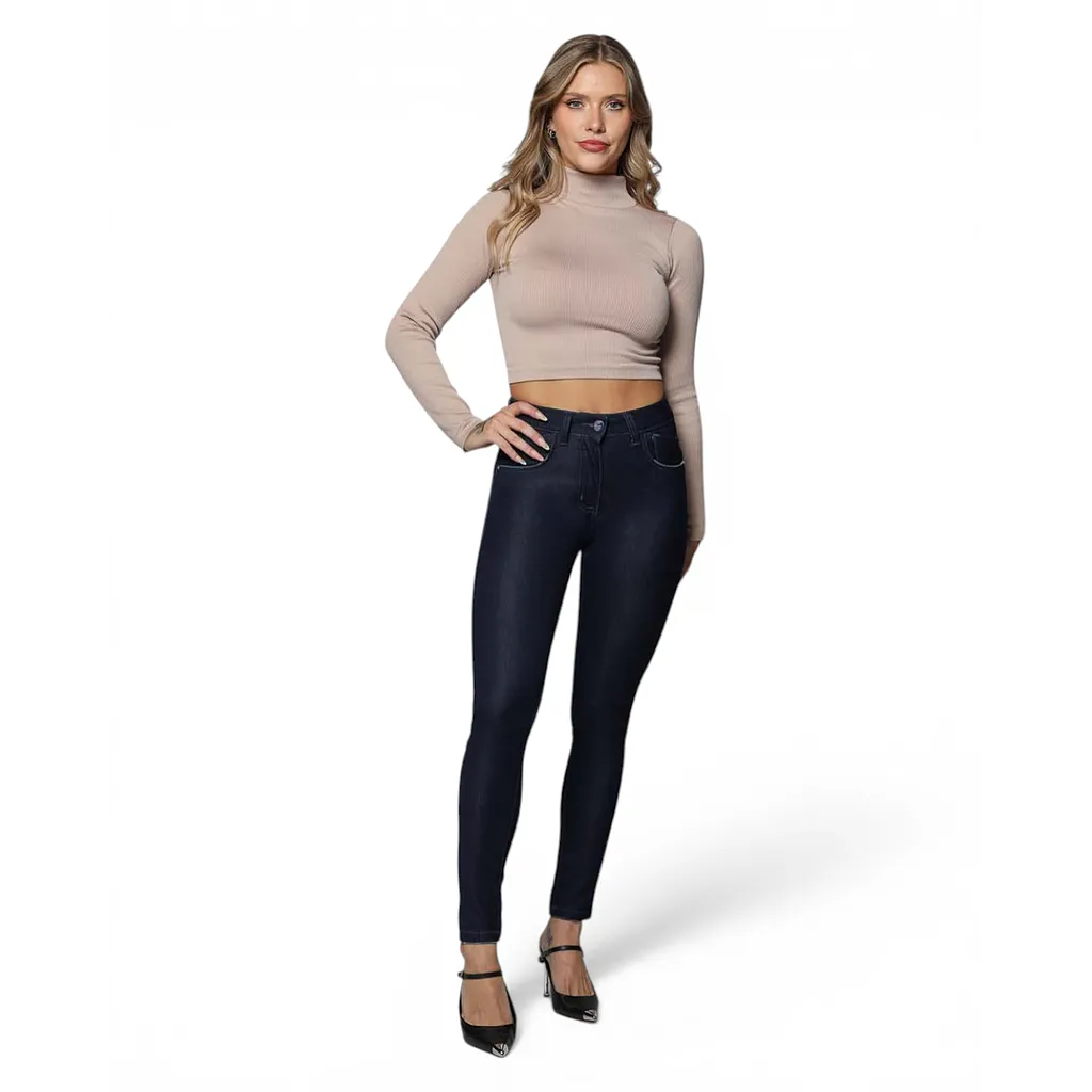 Jeans Mujer Cintura Pitillo 4220 Azul Mohicano