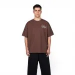 Polera Oversize Hombre Café Logo Minimal Whatup