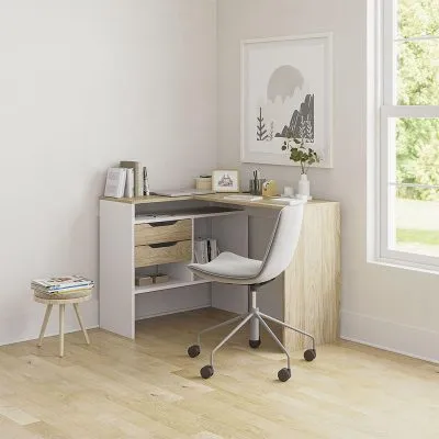 Escritorio Milan 2Cj 5X115X80 CM Olmo Blanco Cic