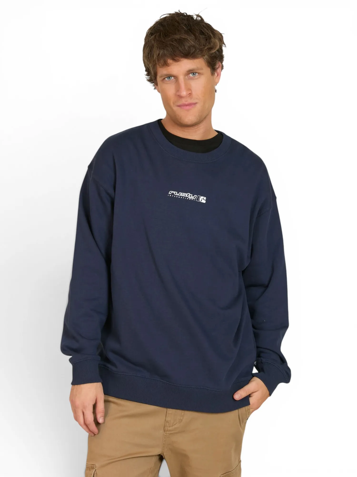 Poleron Hombre Crew Stamped Navy Rusty