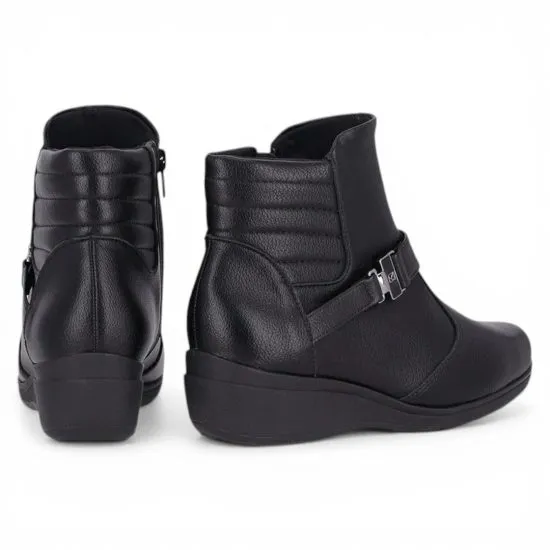 Botin Mujer Plataforma Negro Anabela Stretch Soft Piccadilly - Imagen 2