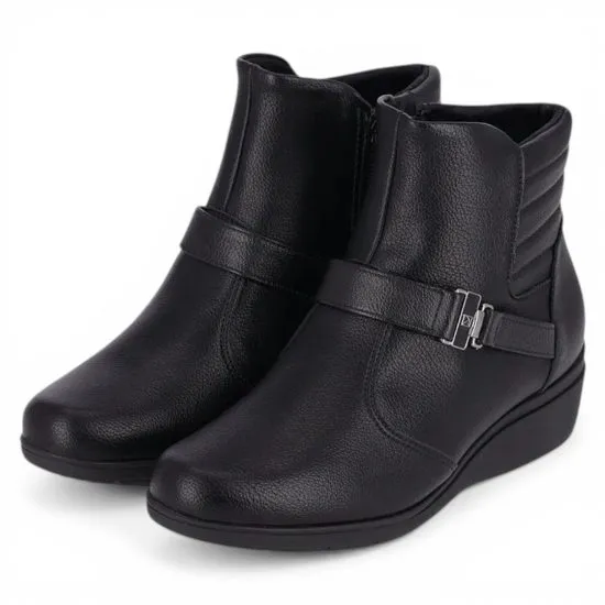 Botin Mujer Plataforma Negro Anabela Stretch Soft Piccadilly - Imagen 3