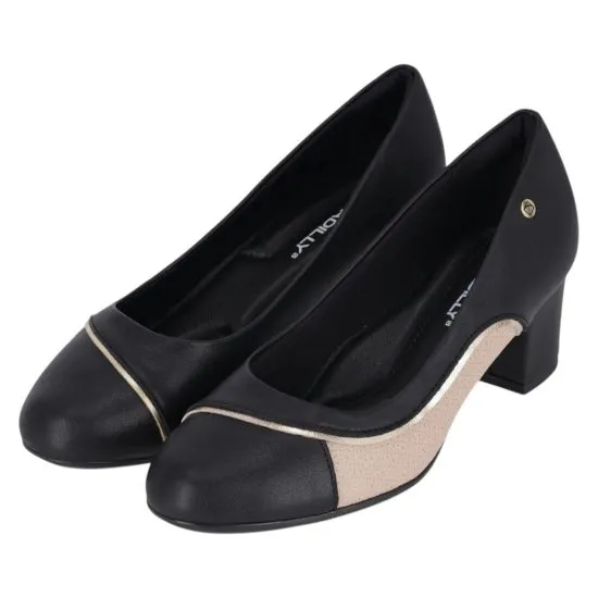 Zapato Mujer Taco Medio Negro Beige Elegante Piccadilly - Imagen 4