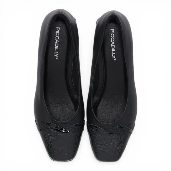 Zapato Mujer Taco Medio Negro Trenzado Piccadilly - Imagen 2