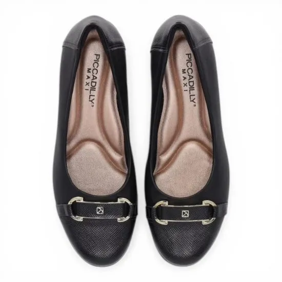 Zapato Mujer Plataforma Negro Comodo Piccadilly - Imagen 3