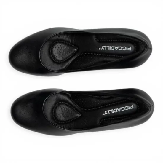 Zapato Mujer Negro Taco Alto Vestir Piccadilly - Imagen 3