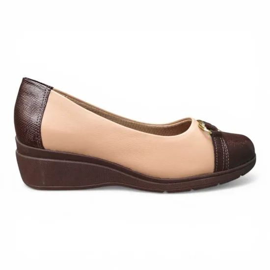 Zapato Mujer Reina Beige Cafe Comodo Piccadilly - Imagen 2