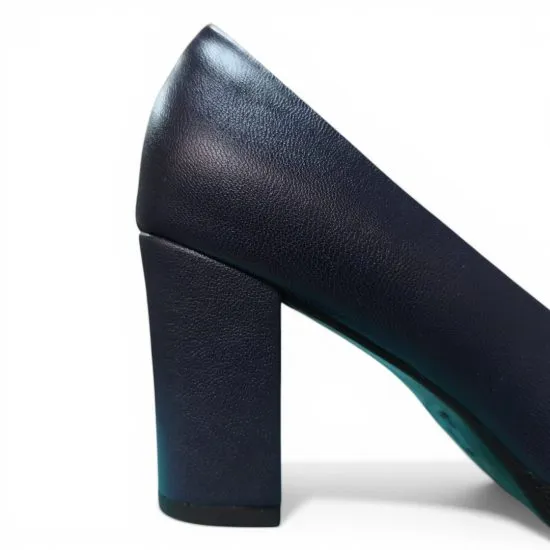 Zapato Mujer Taco Alto Azul Marino Elegante Piccadilly - Imagen 5