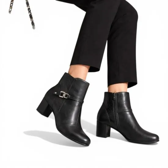 Botin Mujer Negro Taco Bloque Medio Piccadilly - Imagen 2