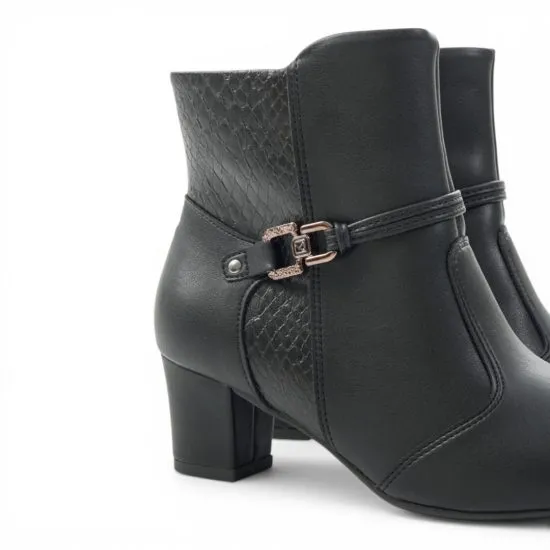 Botin Mujer Negro Taco Bloque Medio Piccadilly - Imagen 4