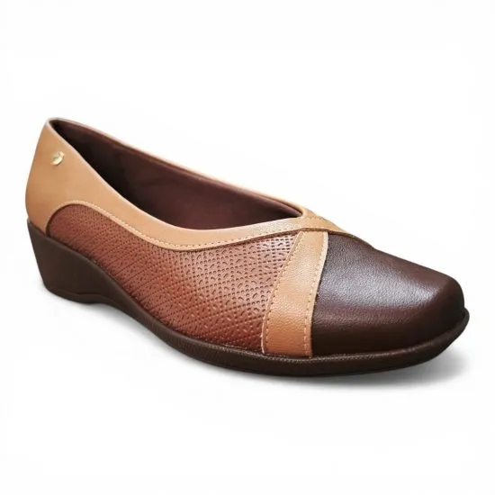 Zapato Mujer Cafe Conhaque Plataforma Piccadilly - Imagen 2