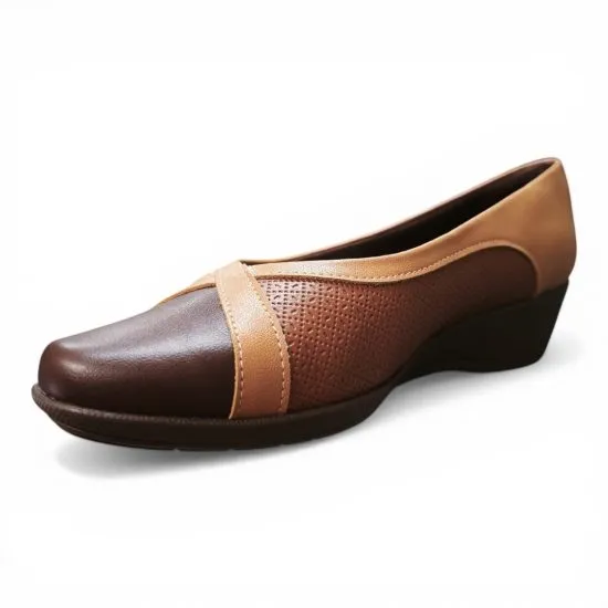 Zapato Mujer Cafe Conhaque Plataforma Piccadilly - Imagen 6