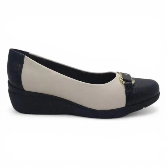 Zapato Mujer Mocasin Blanco Negro Piccadilly - Imagen 2