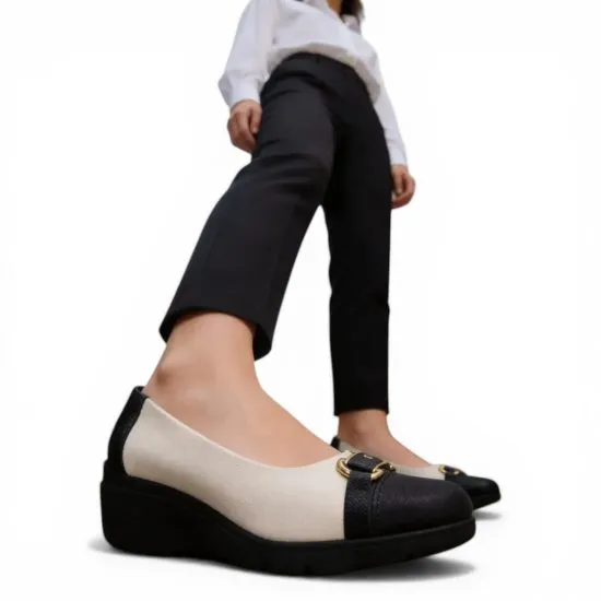 Zapato Mujer Mocasin Blanco Negro Piccadilly - Imagen 3