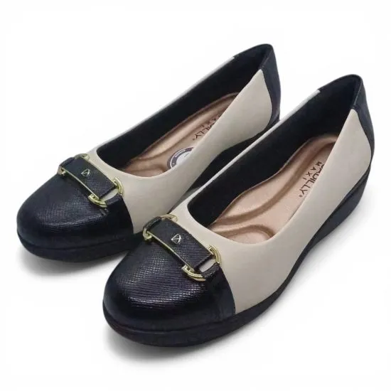 Zapato Mujer Mocasin Blanco Negro Piccadilly - Imagen 4