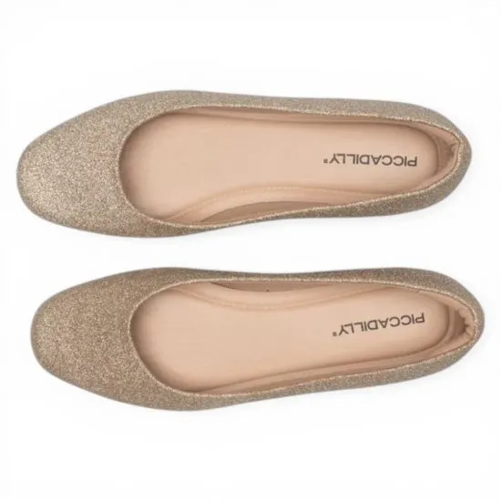 Zapato Mujer Ballerina Glitter Champagne Piccadilly - Imagen 3