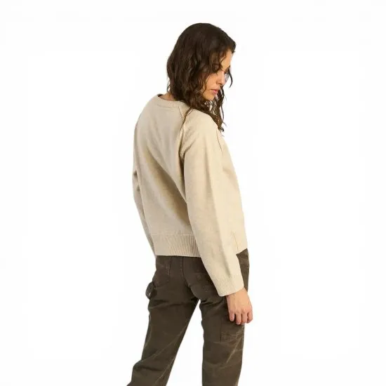 Sweater Ellus Mujer Loose Fit Ranglan Beige - Imagen 3