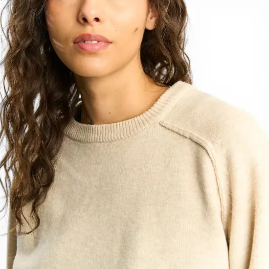 Sweater Ellus Mujer Loose Fit Ranglan Beige - Imagen 4