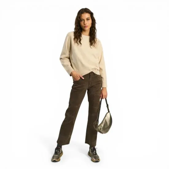 Sweater Ellus Mujer Loose Fit Ranglan Beige - Imagen 5