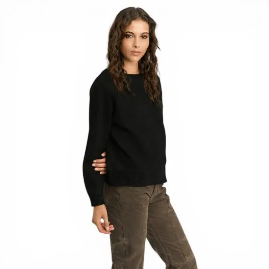 Sweater Ellus Mujer Loose Fit Ranglan Negro - Imagen 3