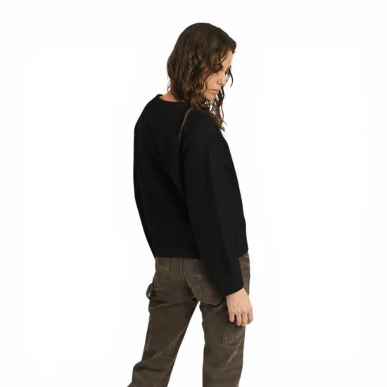 Sweater Ellus Mujer Loose Fit Ranglan Negro - Imagen 4