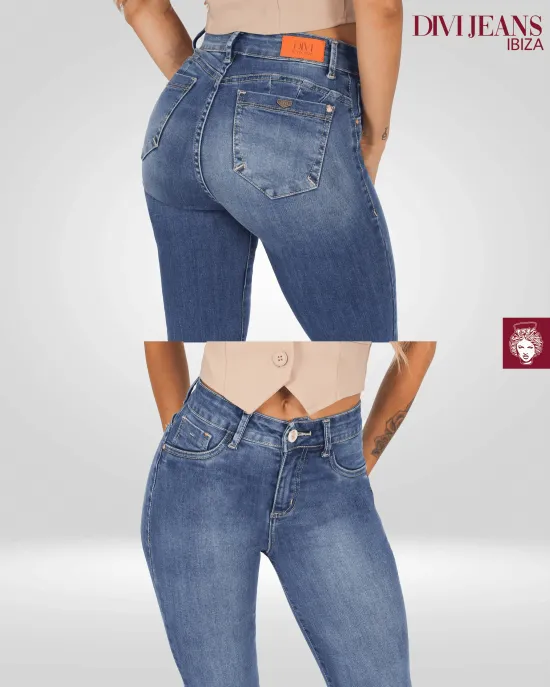 Jeans Mujer Flare Genova Cala Bassa Blue Divi - Imagen 2