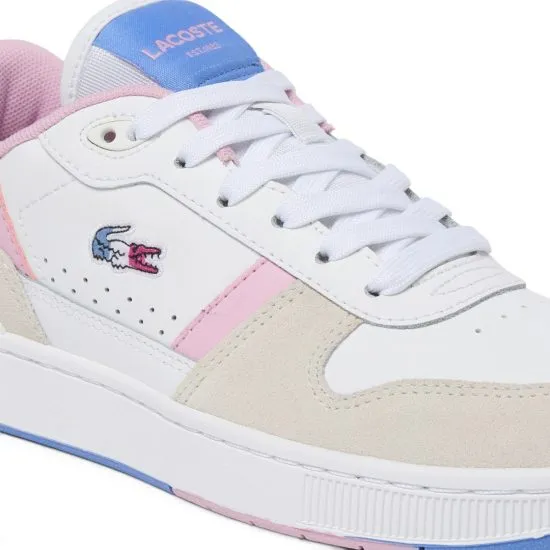 Zapatilla Mujer T-Clip Set Blanca Rosa Celeste Lacoste - Imagen 4