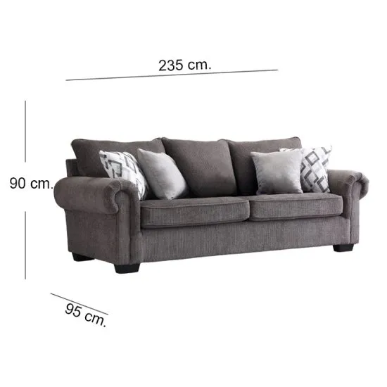 Sofa 3 Cuerpos New Casey Gray Msa - Imagen 6