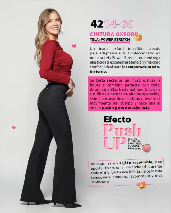 Jeans Hannah Negro Cintura Oxford Mohicano - Imagen 2