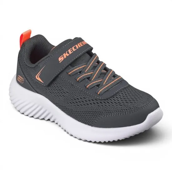 Zapatilla Niño Bounder Quantarun Char Gris Skechers - Imagen 4