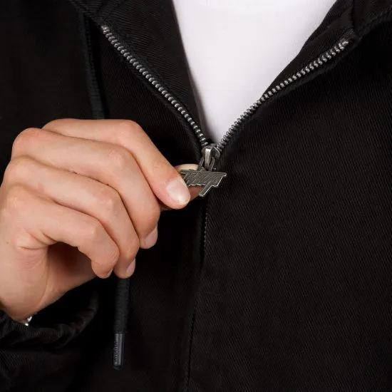 Polerón Hombre Negro Cierre Capucha Básico Whatup - Imagen 3