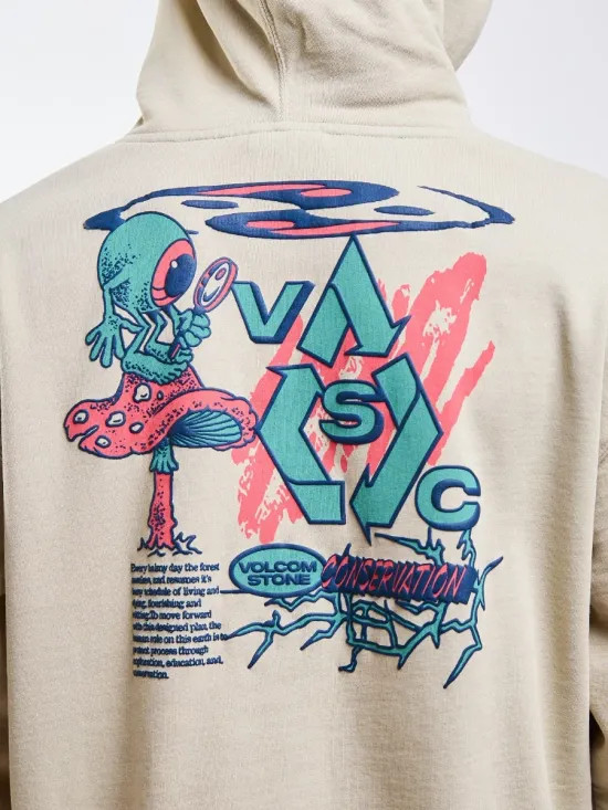 Poleron Hombre Canguro Organic Rawstate Beige Volcom - Imagen 2