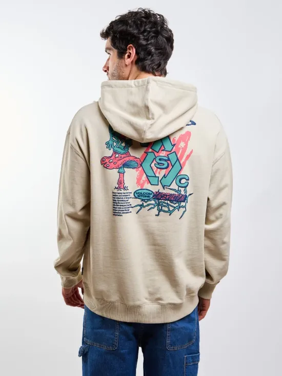 Poleron Hombre Canguro Organic Rawstate Beige Volcom - Imagen 4